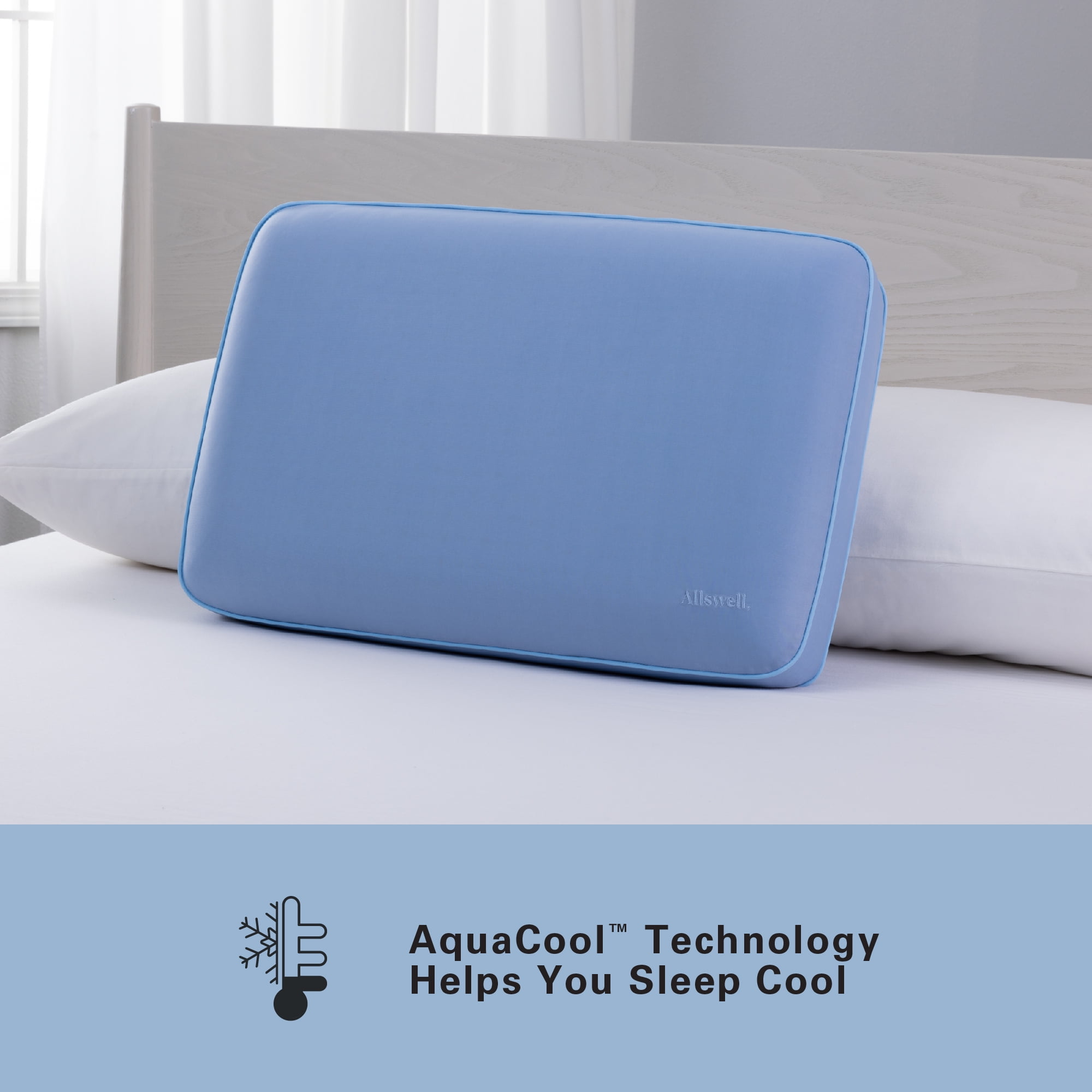 Allswell AquaCool Memory Foam Pillow, Standard Queen (16” x 25” x 5.5”) 