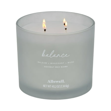 Allswell Balance (Balsam + Mahogany + Musk) Scented 4-Wick Spa Jar Candle 40.2oz.
