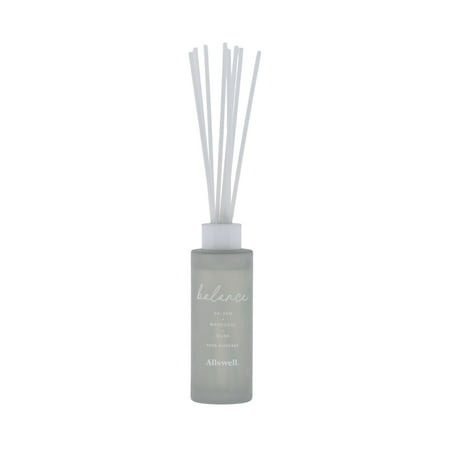 Allswell Balance (Balsam + Mahogany + Musk) Scented Reed Diffuser 3 Fl Oz (90mL) With 8 Synthetic Reeds.
