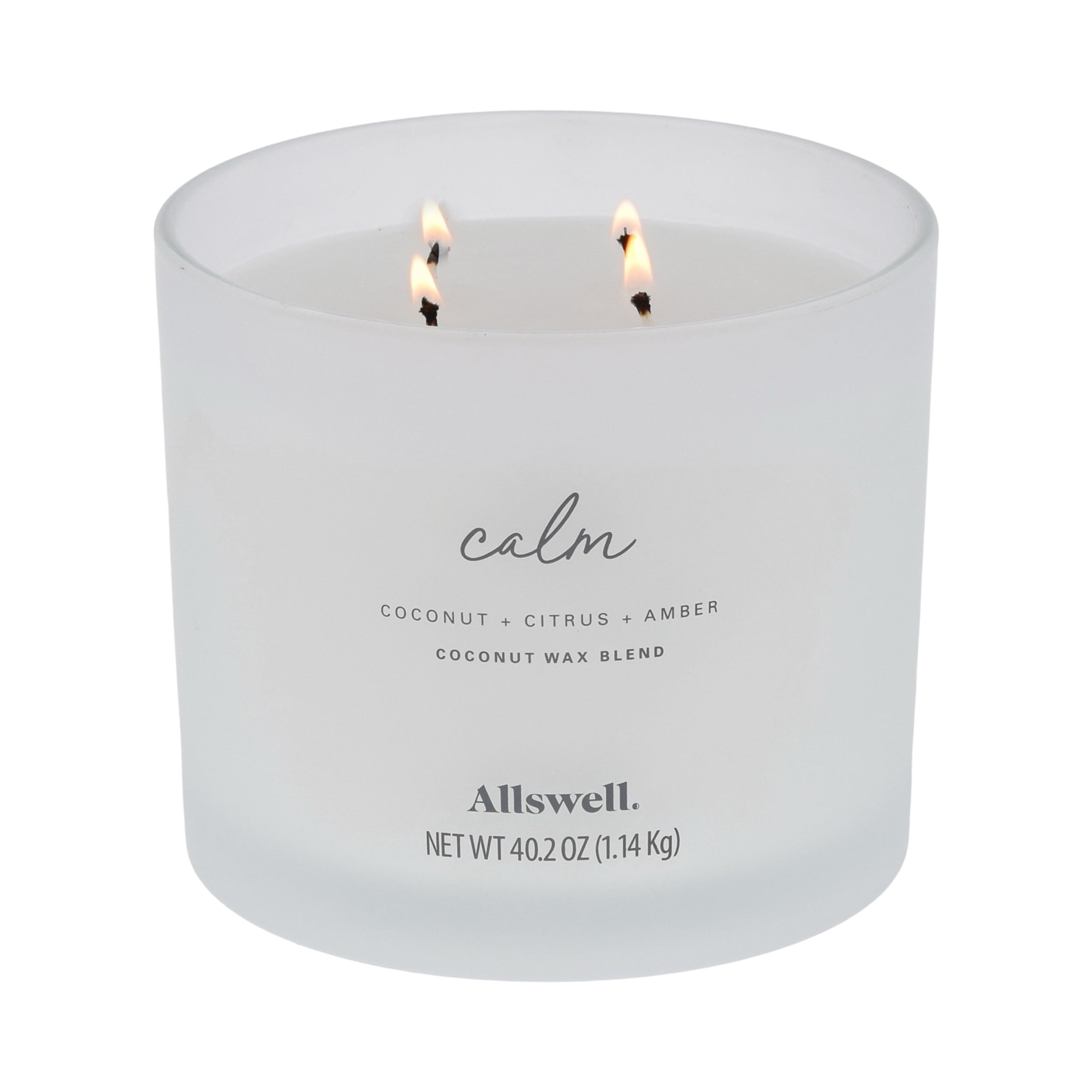 Allswell Calm (Coconut + Citrus + Amber) Scented 4-Wick Spa Jar Candle 40.2oz