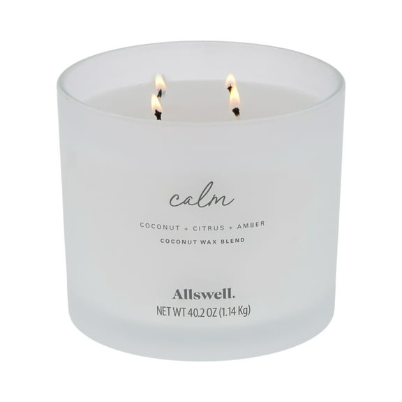 Allswell Calm (Coconut Citrus Amber) Scented 4-Wick Spa Jar Candle 40.2oz.