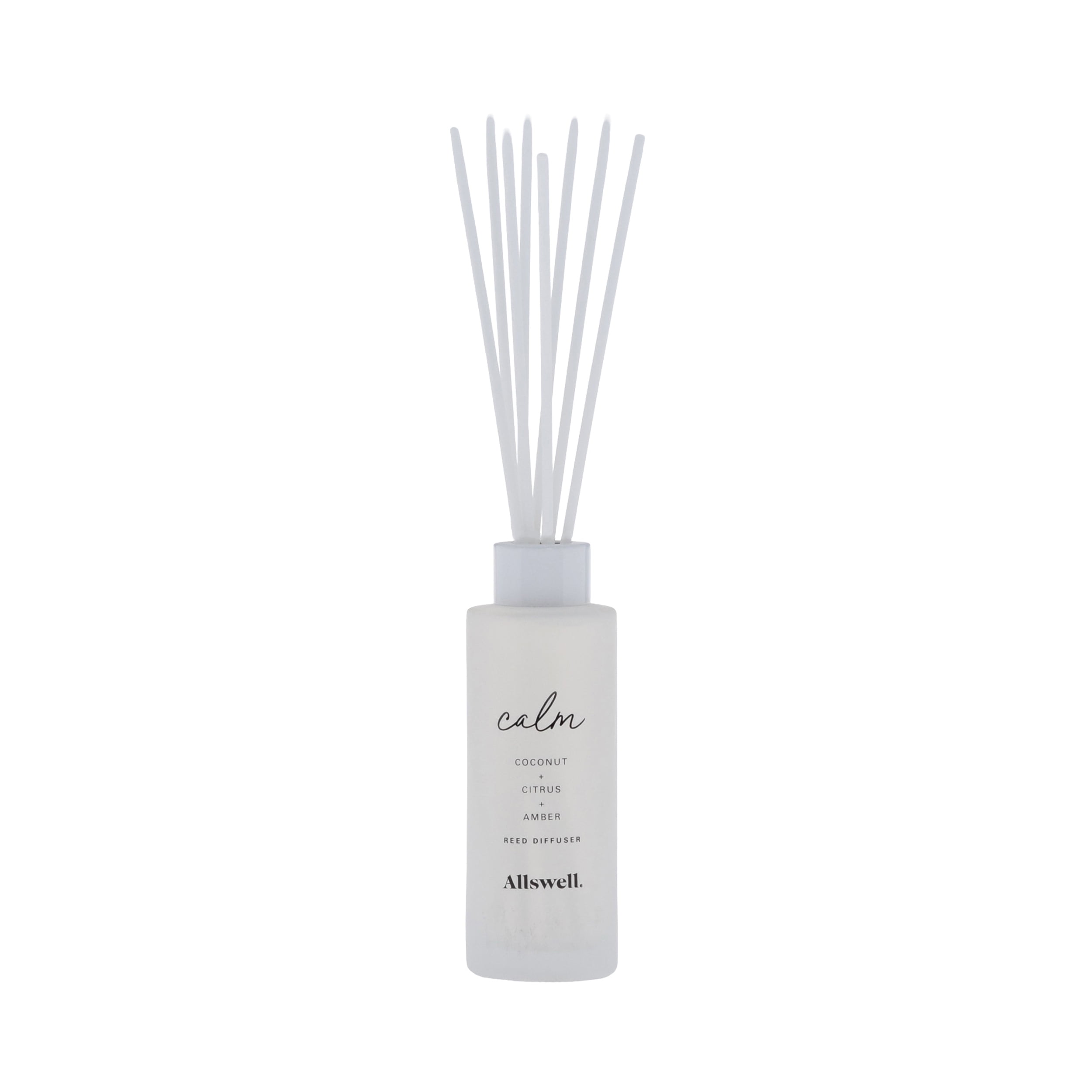 Allswell Calm (Coconut + Citrus + Amber) Scented Reed Diffuser 3 Fl Oz (90mL) With 8 Synthetic Reeds.