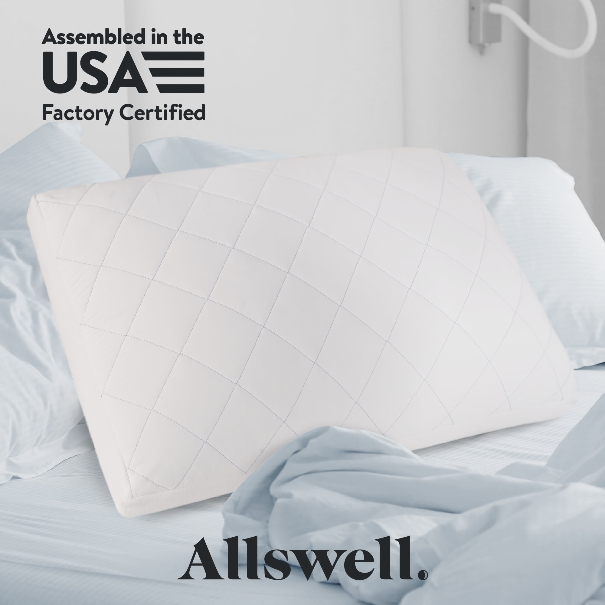 Allswell Cool Lux Bed Pillow with Cooling Cover, Standard/Queen, 2-Pack