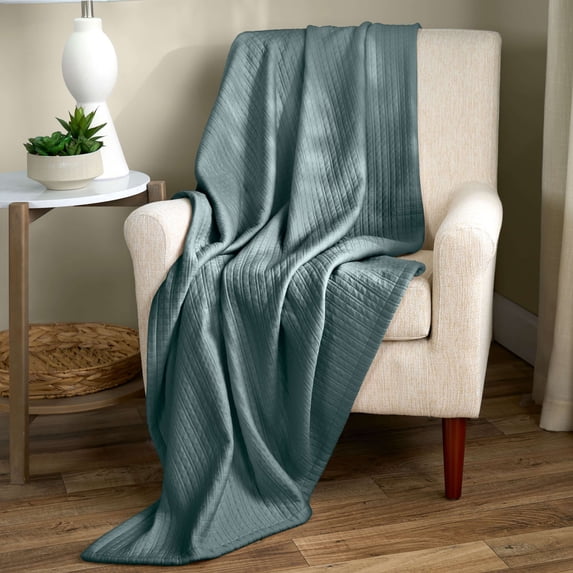 Allswell TENCEL™ Lyocell and Cotton Blend Throw, Blue Slate, 52" x 72"