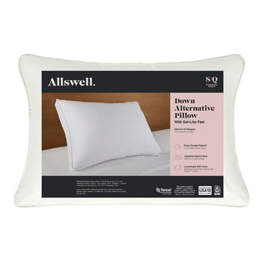 Allswell Down Alt Bed Pillow, Standard/Queen, White-Firm All Positions Bed Pillow
