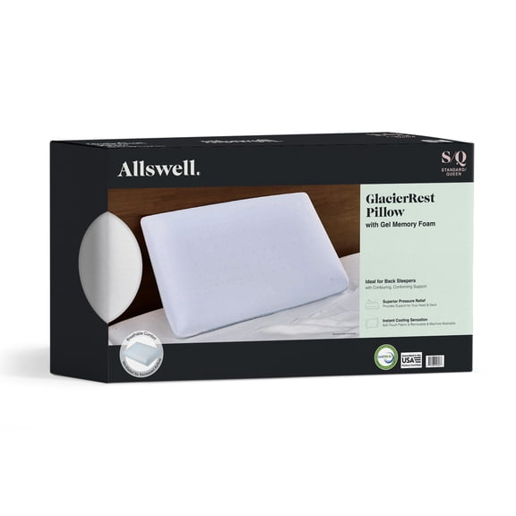 Allswell GlacierRest Gel-Infused Memory Foam Bed Pillow, Standard Queen