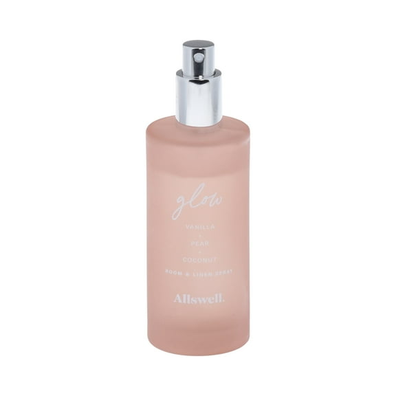Allswell Glow (Vanilla + Pear + Coconut) Scented Room and Linen Spray 3.4 Fl Oz (100mL).