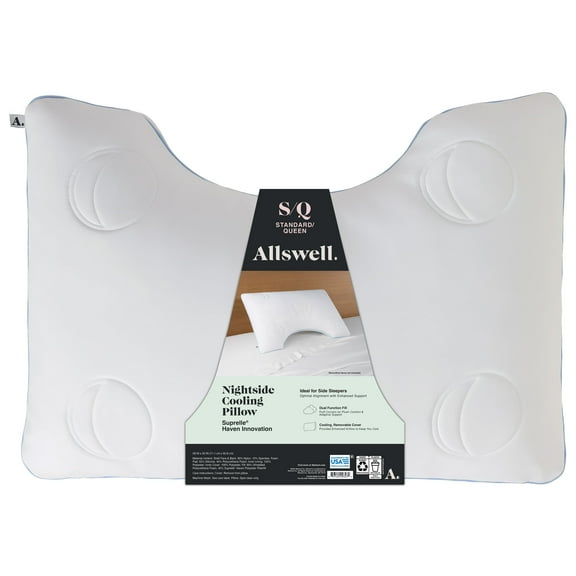 Allswell Nightside Cooling Pillow with Dual Function Fill, Standard/Queen