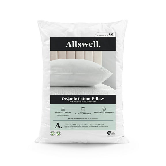 Allswell Organic Cotton Down-like Bed Pillow, King