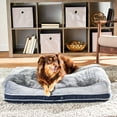 thumbnail image 1 of Allswell Premium Curved Large Pet Bed with Plush Topper, Gray, 1 of 7