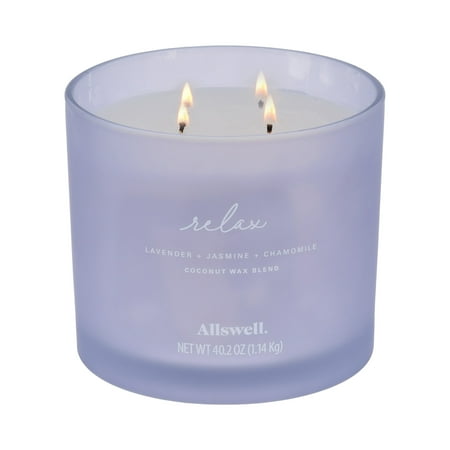 Allswell Relax (Lavender + Jasmine + Chamomile) Scented 4-Wick Spa Jar Candle 40.2oz.