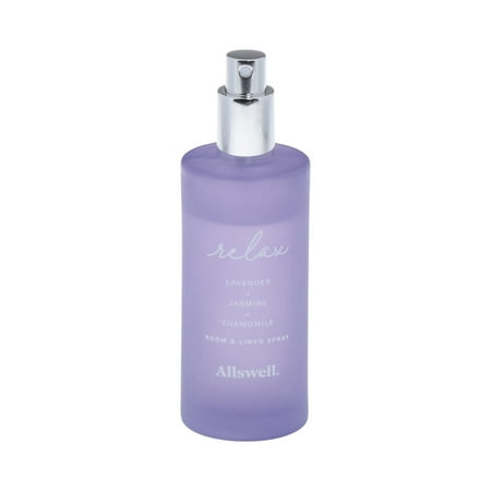 Allswell Relax (Lavender + Jasmine + Chamomile) Scented Room and Linen Spray 3.4 Fl Oz (100mL).