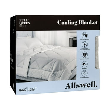 Allswell Reversible Cooling Blanket, Twin, White- Antimicrobial Tencel Fabric