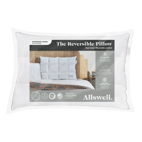 Allswell Reversible Memory Foam Pillow with Cooling & Plush Comfort Options