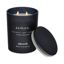 Allswell Serene (Palo Santo   Sage   Incense) Scented 2-Wick Spa Jar Candle 15oz.