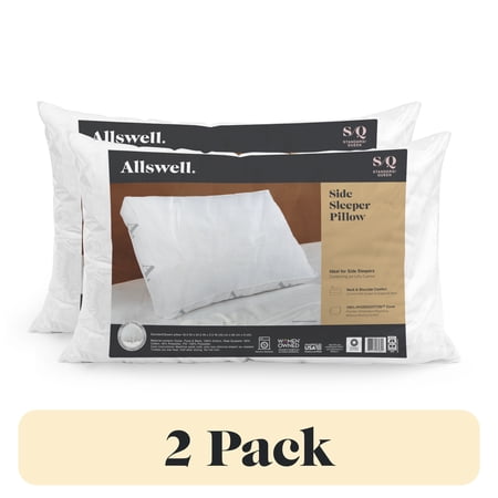 Allswell Side Sleeper Bed Pillow with HYGROCOTTON® Temperature Regulating Cover, Standard/Queen, 2 pack