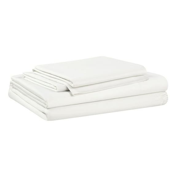 Allswell Soft & Silky 4-Piece Bleached Linen Rayon Derived from Bamboo Sateen Bed Sheet Set, Full