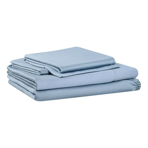 Allswell Soft & Silky 4-Piece Blue Illusion Rayon Derived from Bamboo Sateen Bed Sheet Set, Full