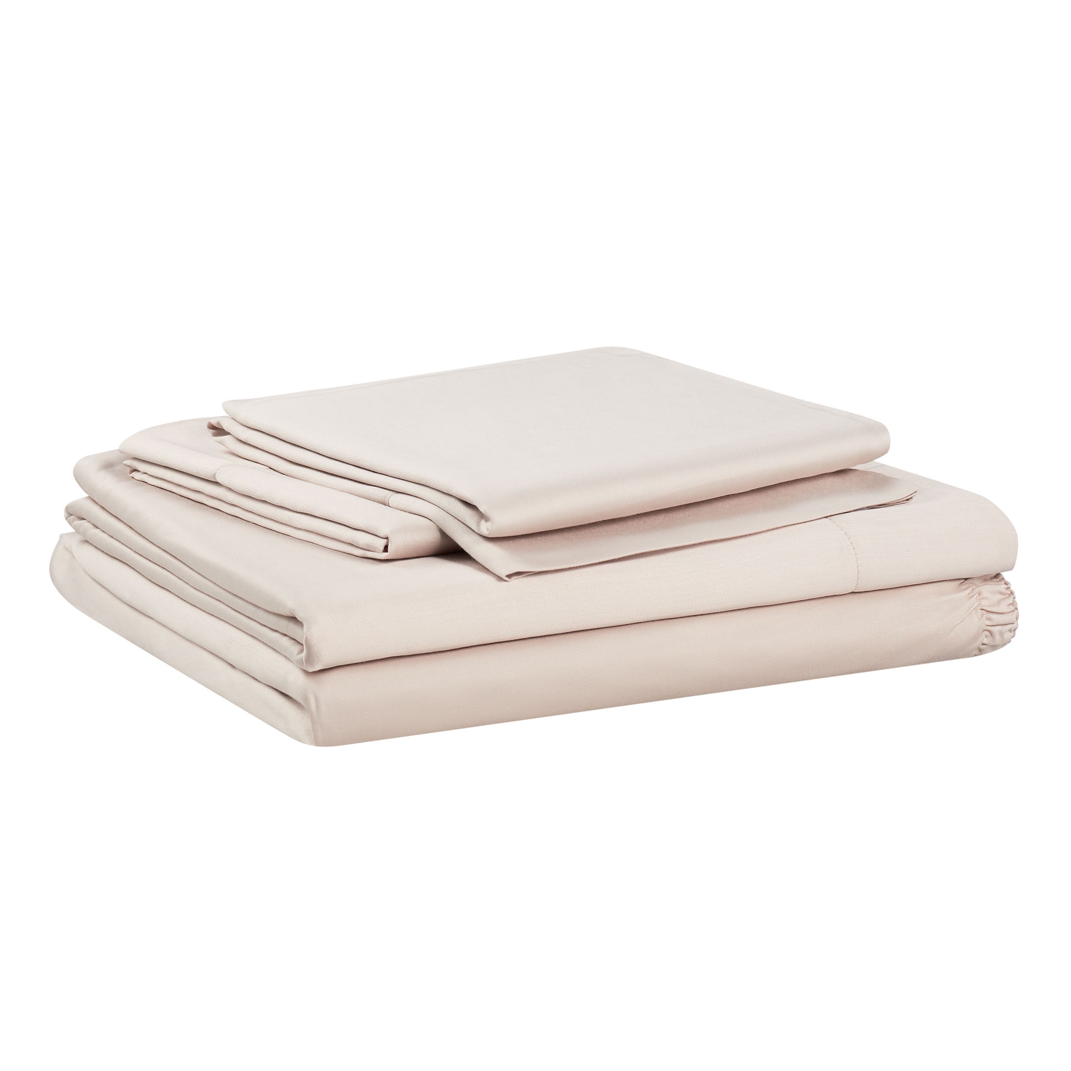 Allswell Soft & Silky 4-Piece Cream Glaze Rayon Derived from Bamboo Sateen Bed Sheet Set, Full