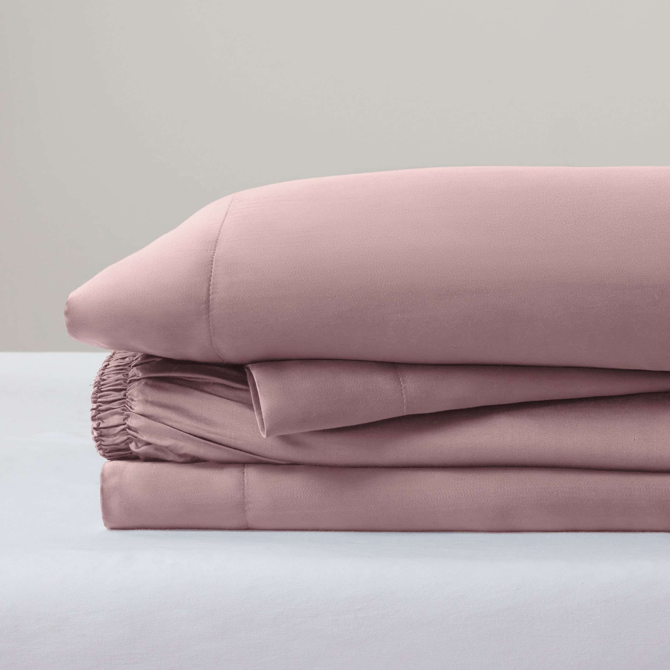 Allswell Soft & Silky 4-Piece Mauve Dream Viscose from Bamboo Sateen Bed Sheet Set, Queen