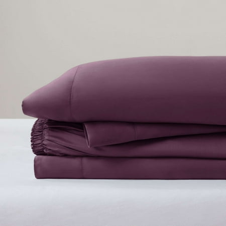 Allswell Soft & Silky 4-Piece Purple Mangosteen Viscose from Bamboo Sateen Bed Sheet Set, King