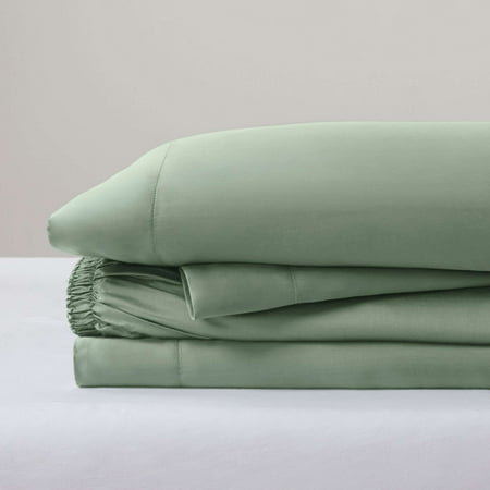 Allswell Soft & Silky 4-Piece Smoky Grey Viscose from Bamboo Sateen Bed Sheet Set, Full