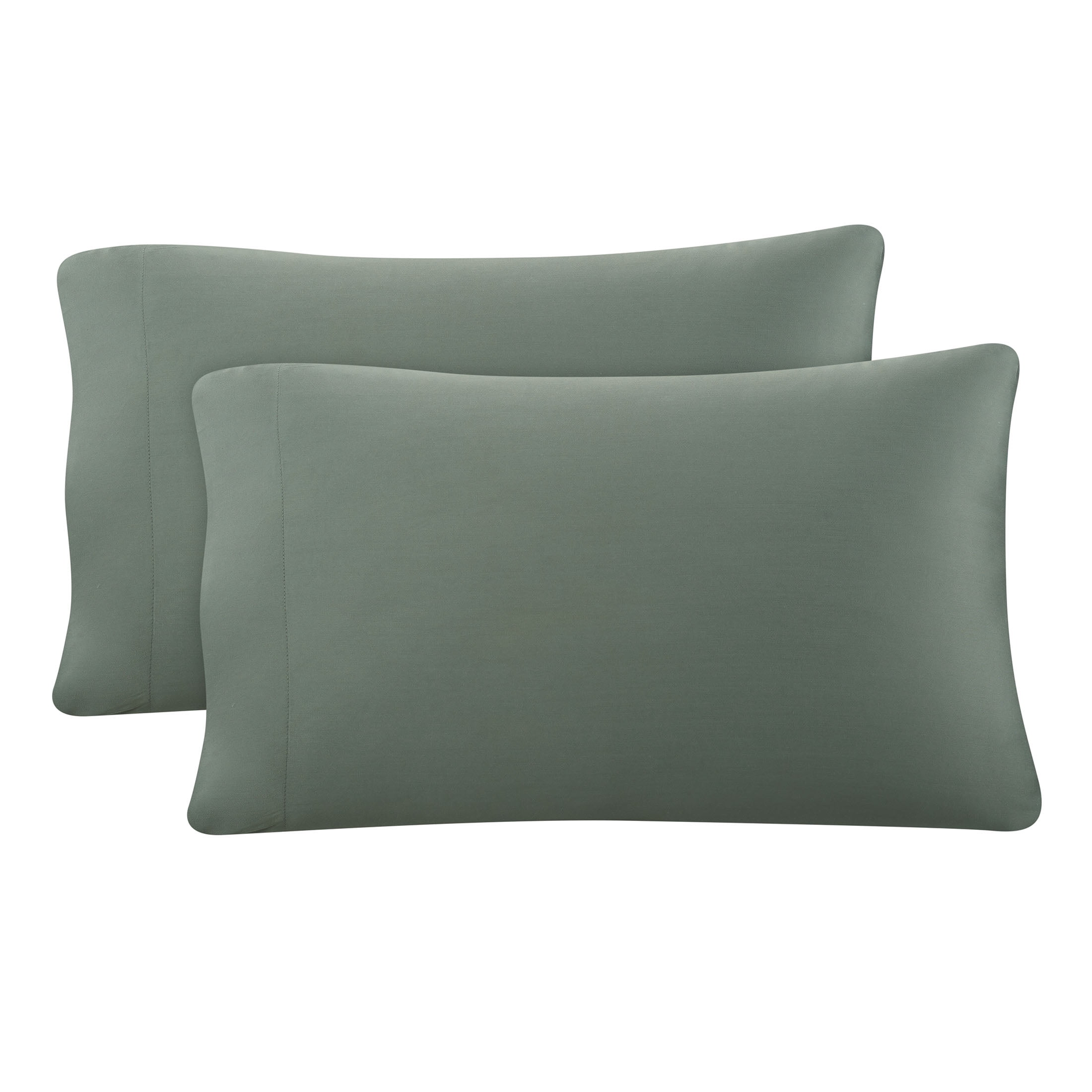 Allswell Soft & Silky Flag Stone Rayon Derived from Bamboo Sateen Pillowcases, Standard/Queen (2 Count)