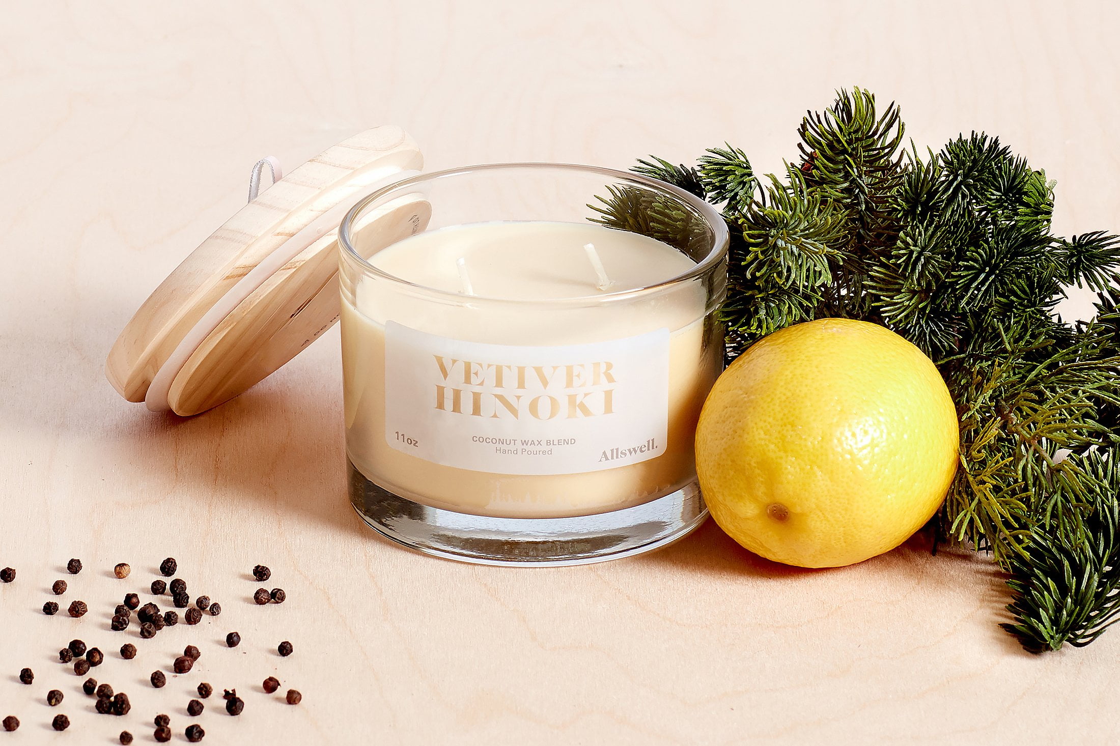 Allswell Vetiver Hinoki Coconut Wax Blend Candle, 11 oz.