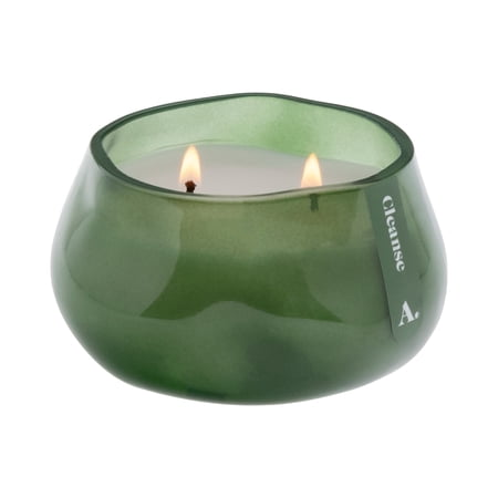Allswell Cleanse Scented Organic Blown Jar Spa Candle, Fresh Orange + Sage Leaf + Sea Salt, 8 oz