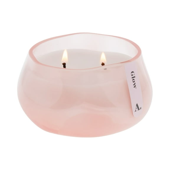 Allswell Glow (Vanilla + Pear + Coconut) Scented 1-Wick Organic Blown Jar Spa Candle 8oz.