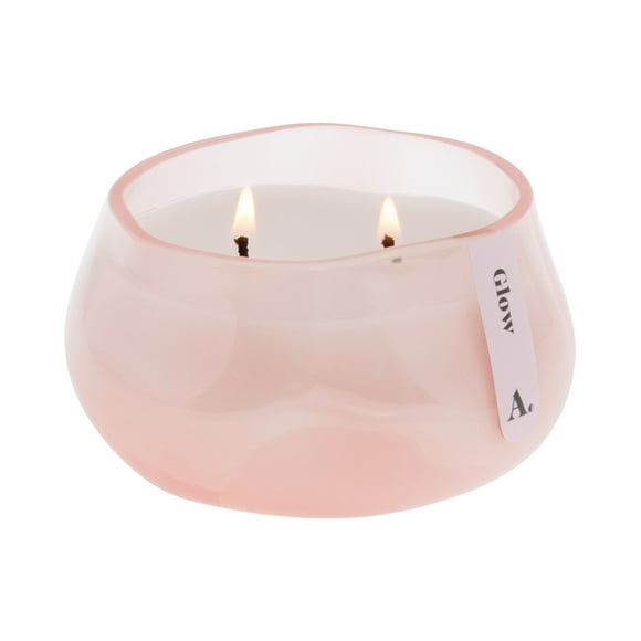 Allswell Glow (Vanilla + Pear + Coconut) Scented 1-Wick Organic Blown Jar Spa Candle 8oz.