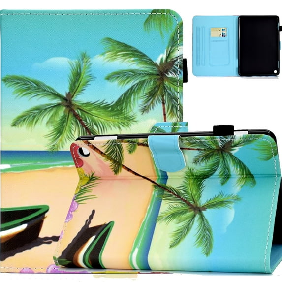 Alltech Fire HD 8 Plus Case, Fire HD 8 10th Generation Case 2020 Released) Slim Fit Shockproof Flip Cover Auto Sleep Wake Protective Anti-scratch TPU Cover for Amazon Fire HD 8 Plus, Beach