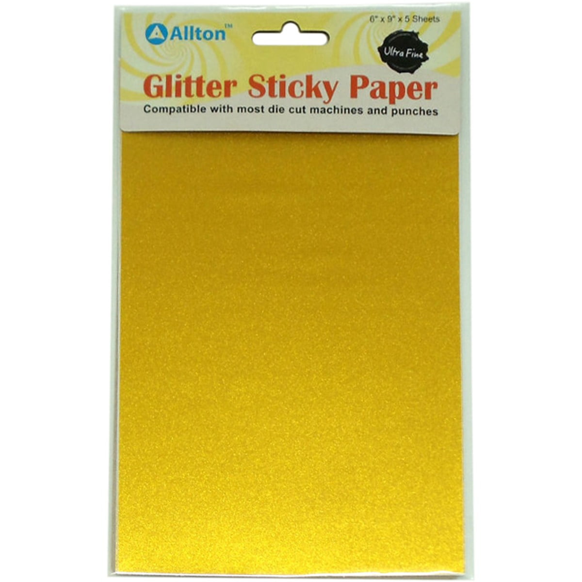 Allton Ultra Fine Glitter Sticky Paper 6"X9" 5/Pkg