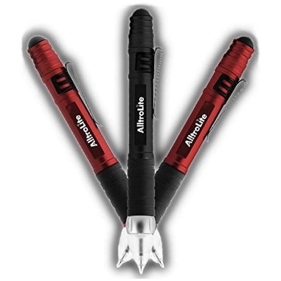 AlltroLite LED Stylus Pen Light Night Writer - Red- For Touchscreen Devices, Tablets, iPads, iPhones, Multi-Function Capacitive Pen With LED Flashlight, Ballpoint Ink Pen, 3-In-1 Pen