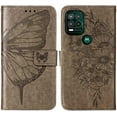 thumbnail image 1 of Alltyech Flip Wallet Case for Moto G Stylus 5G 6.8-inch, 3D Big Butterfly Embossed Cards Slots Hand Strap Kickstand Drop Protection Anti-scratch Cover Case for Motorola Moto G Stylus 5G - Gray, 1 of 4