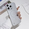 thumbnail image 1 of Alltyechgroup Magnetic Phone Case for Apple iPhone 16 Pro Max, Compatible with Magsafe Without Side Frame Minimalist Back Cover Drop Protection Lightweight Matte Case for iPhone 16 Pro Max, Silver, 1 of 7