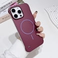 thumbnail image 1 of Alltyechgroup Magnetic Phone Case for Apple iPhone 16 Pro Max, Compatible with Magsafe Without Side Frame Minimalist Back Cover Drop Protection Lightweight Matte Case for iPhone 16 Pro Max, Purple, 1 of 7