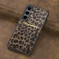 thumbnail image 1 of Alltyechgroup Slim Shockproof Phone Case for Samsung Galaxy S25+ Plus, 2-in-1 Wallet Case with Detachable Magnetic Card Holder, Compatible with MagSafe & Car Mount Cover, Leopard Print, 1 of 9