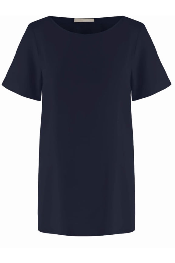 Allude Silk T-Shirt With Curved Hem And Side Slits (Women's)