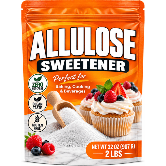 Allulose Sweetener 2 Pound Bag - Natural, Keto, Low Calorie, Zero Net Carb by Fit Lane Nutrition