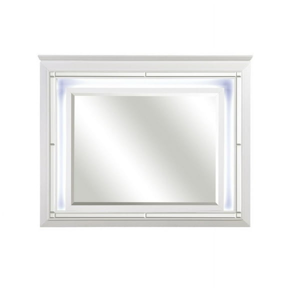 Allura Collection Elegantly Illuminated Mirror with Beveled Accent and LED Backlight