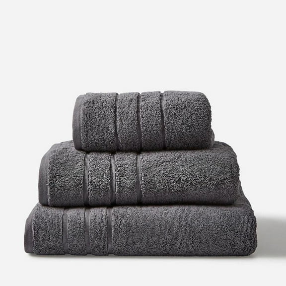 Allure Bath Fashions Combed Cotton Towel & Washcloth, Charcoal Grey