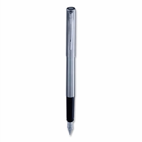 Allure Fountain Pen, Fine Point , Blue Ink, Silver/Black Barrel | Bundle of 5