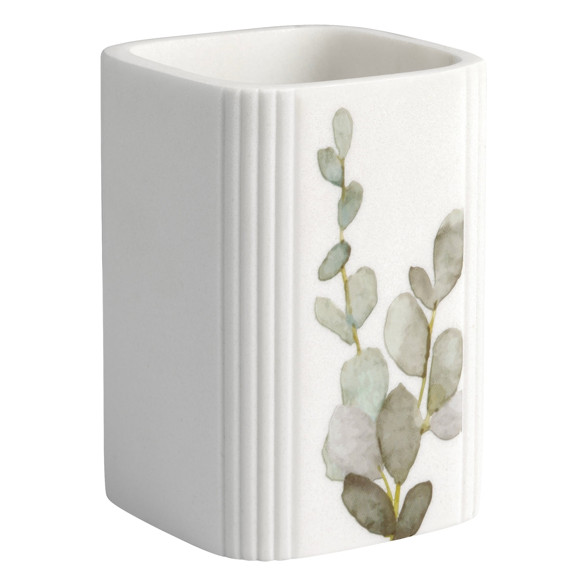 Allure Home Creation Botanical Tumbler - blue/green on white