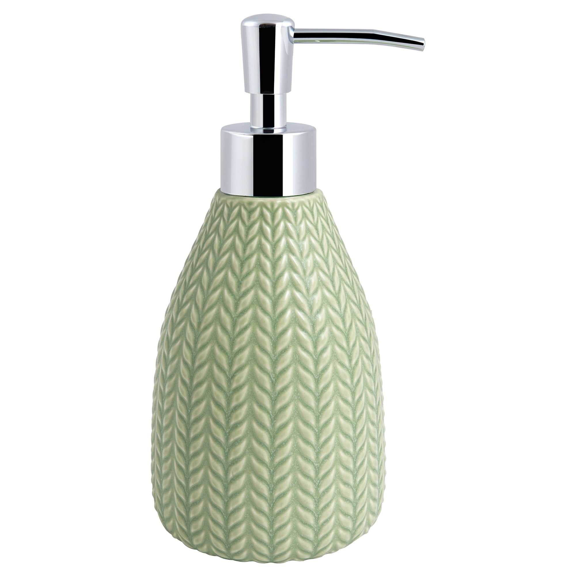 Sage Green Ceramic Lotion Pump with Chrome Finish