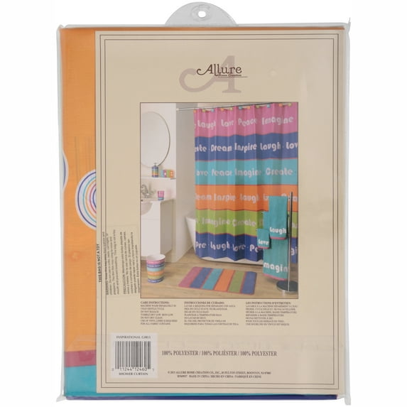 Allure Home Creation Inspirational Girls Fabric Shower Curtain