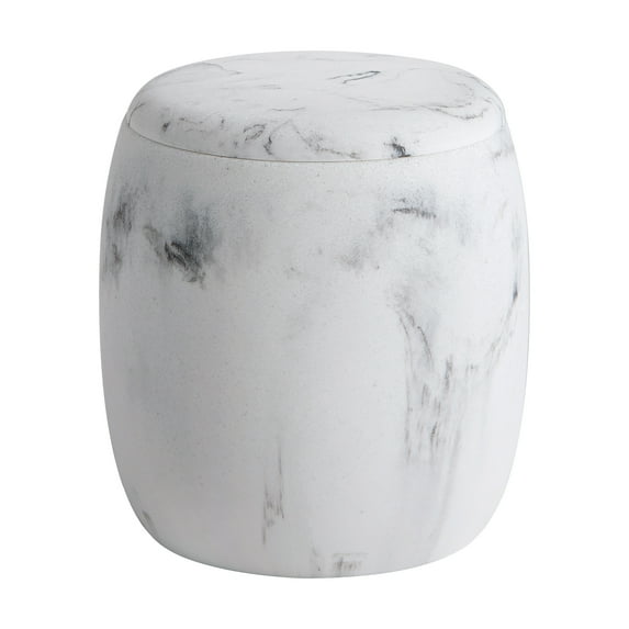 Allure Home Creation Legends Resin Cotton Ball Jar - White/Black Marble - Cotton Ball Jar