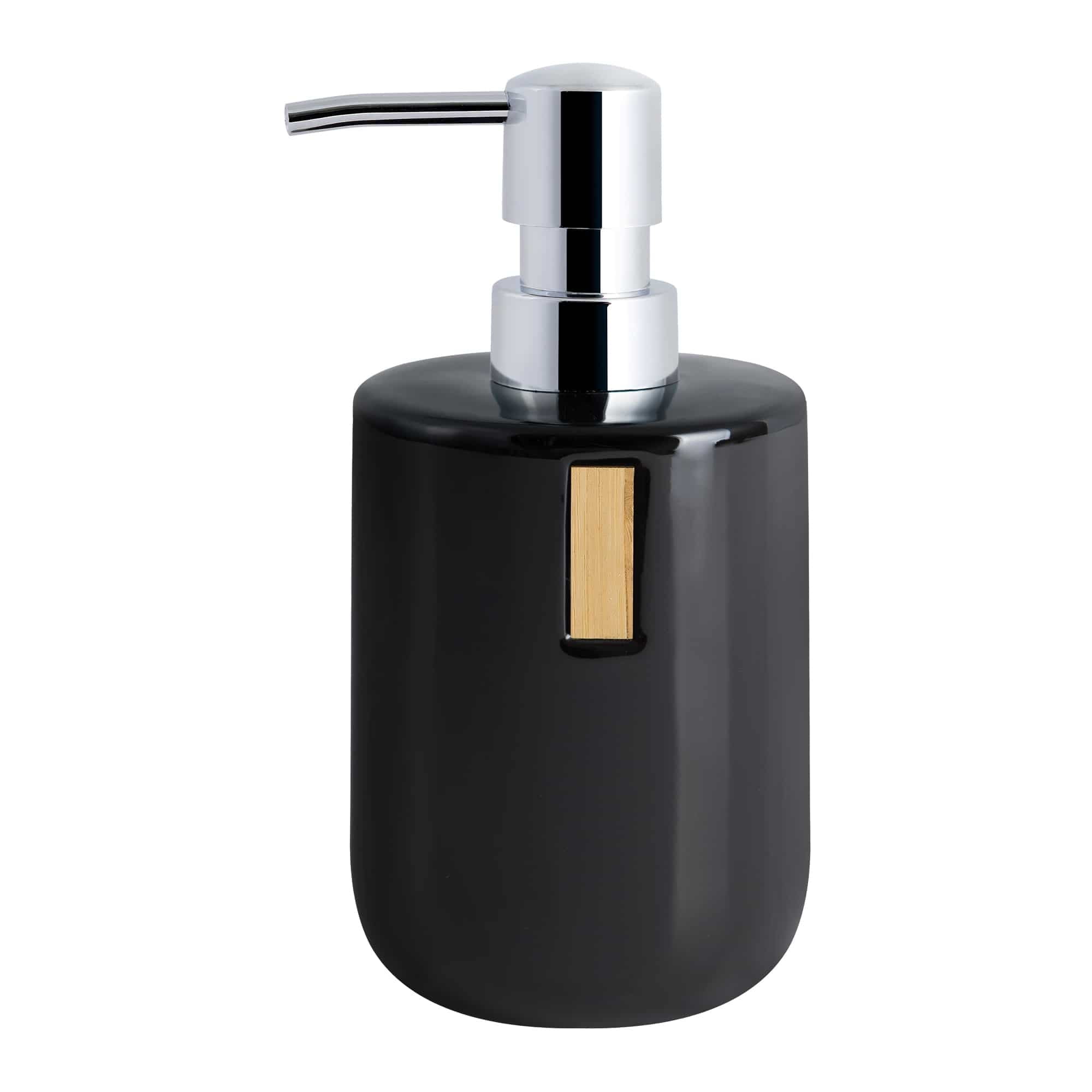 Black Ceramic and Bamboo Soap Lotion Dispenser