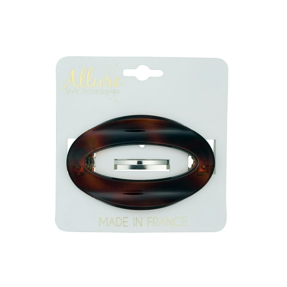 Allure Oval Cut Out Barrette - Tortoise