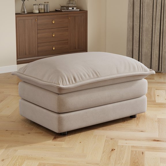 Allure Sectional Sofa Ottoman, Light Coffee